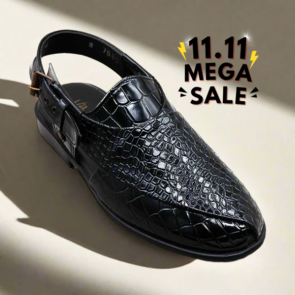 Croc Patent Black Peshawari