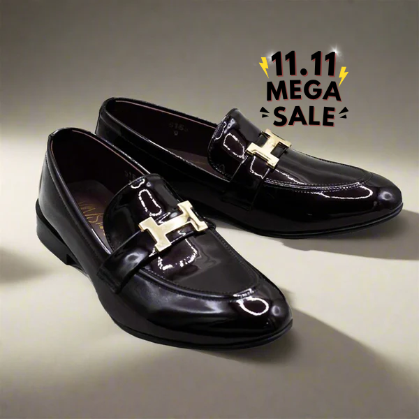 Patent H buckle Loafers Maroon