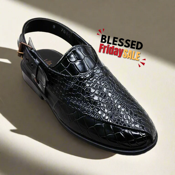 Croc Patent Black Peshawari