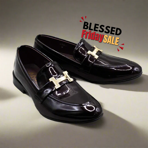 Patent H buckle Loafers Maroon