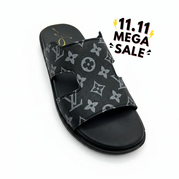 Black LV Slipper