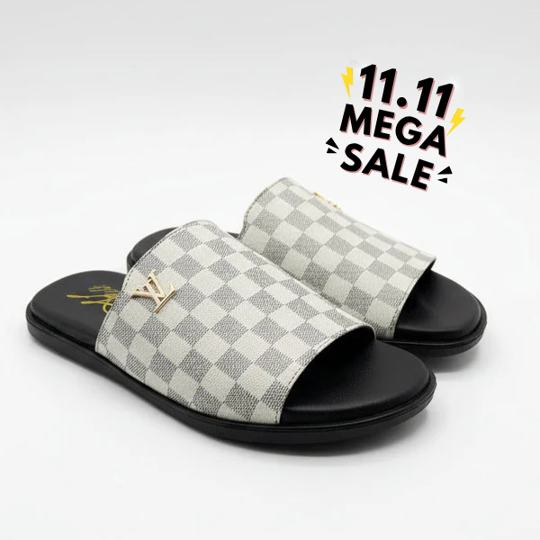 White LV Slipper