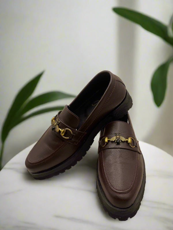 Bee Buckle Vibram Sole Brown