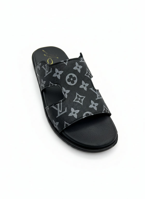Black LV Slipper