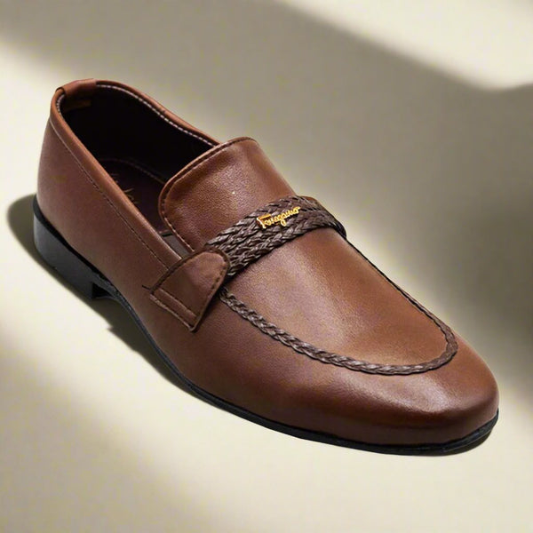 Brown Ferragamo Penny loafers